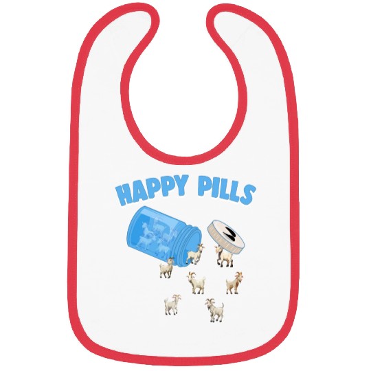 Happy Pills Farm Animal Funny Goat Lovers Humor Bibs