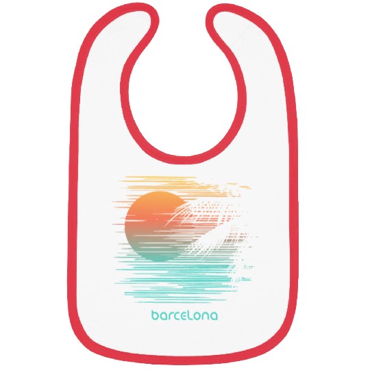Artistic Barcelona Spain Palm Tree Vacation Bibs