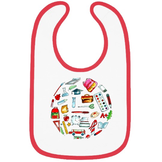 Back To School Realistic Object Bibs