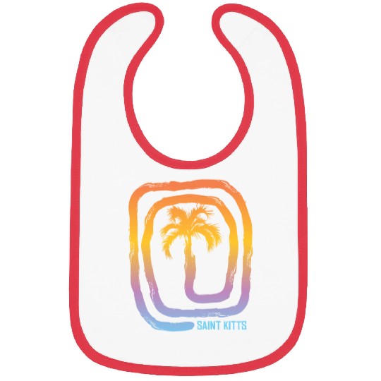 Cool Saint Kitts Palm Tree Souvenir Vacation Bibs