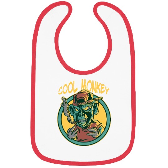 Cool Monkey Illustration Bibs