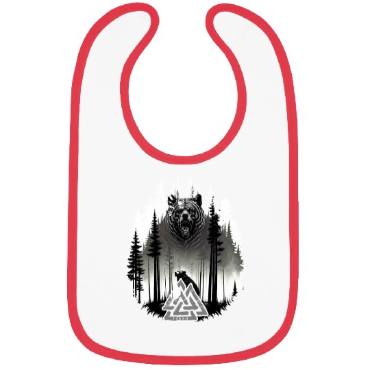 Grizzly bear Bear Valknut Wotan knot Forest Viking Bibs