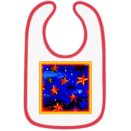 Bright Colored Orange Stars. Buy Now Bibs