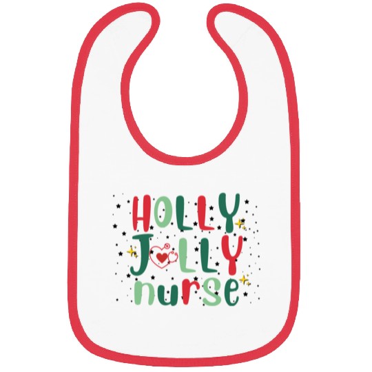HOLLY JOLLY NURSE 3 Bibs