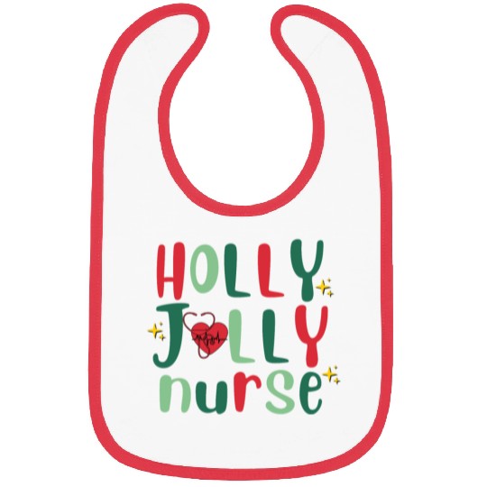 HOLLY JOLLY NURSE6 Bibs