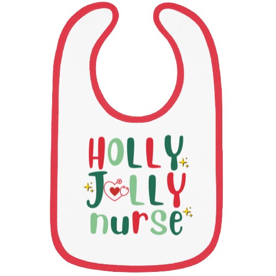 HOLLY JOLLY NURSE4 Bibs