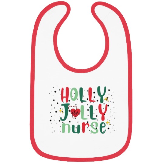HOLLY JOLLY NURSE Bibs