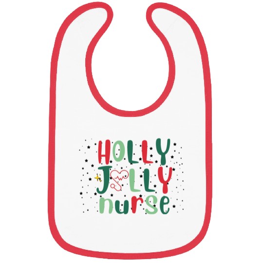 HOLLY JOLLY NURSE Bibs