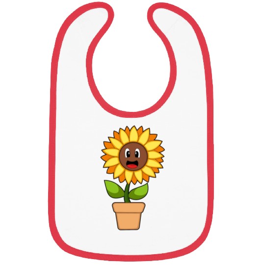 Plant Pot Sunflower Flower Bibs