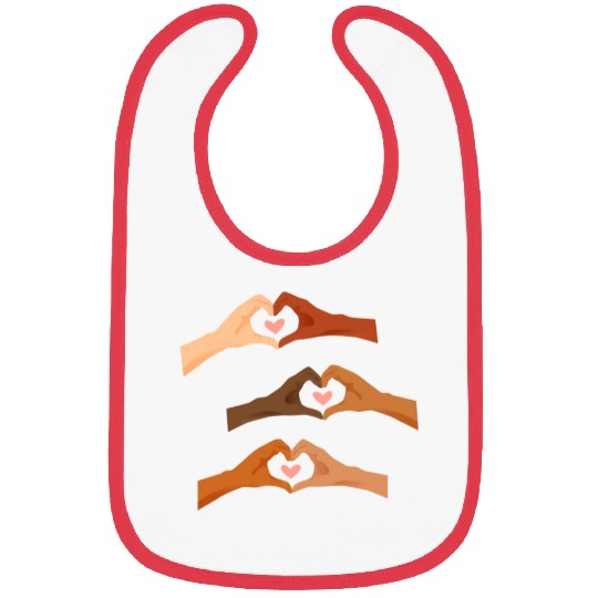Watercolor Multi Hands Making Hearts Bibs