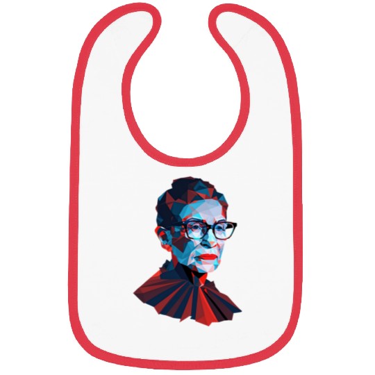 Ruth Bader Ginsburg low polygon design red blue Bibs