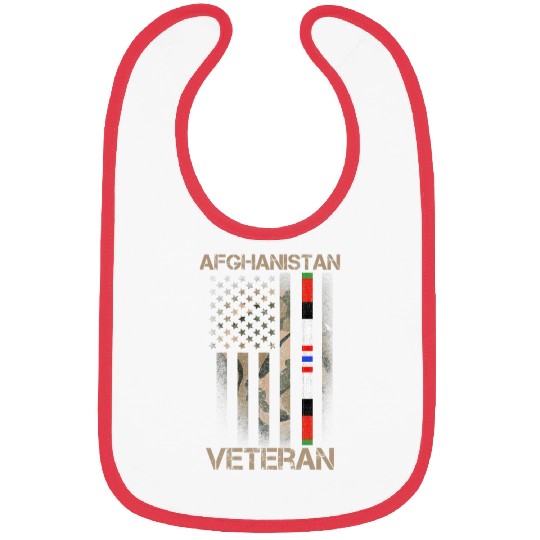 Afghanistan Veteran American US Flag Proud Army Mi Bibs