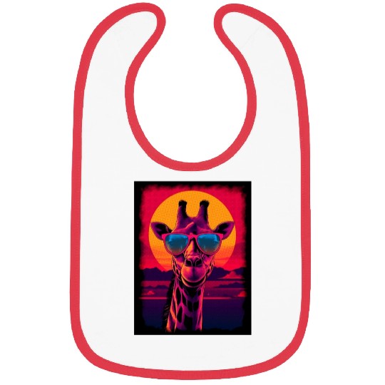 80s Synthwave Giraffe Bibs