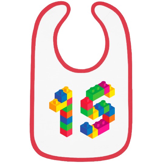 Cute Block Building 15th Birthday Gift 15 Year Bibs