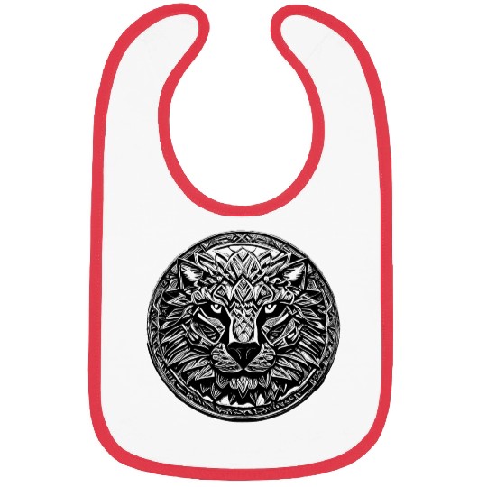 Lion Abstract Ornament Mandala | Lion Design Bibs