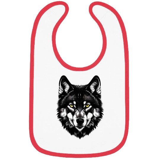 Golden Eyes Wolf Graphic Bibs