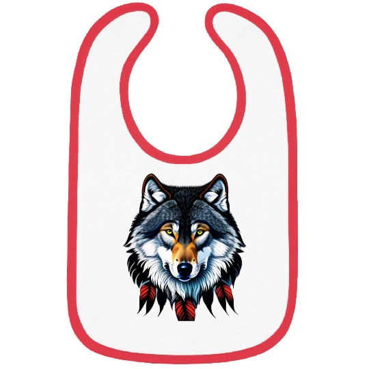 Wolf howling at the moon graphic Bibs
