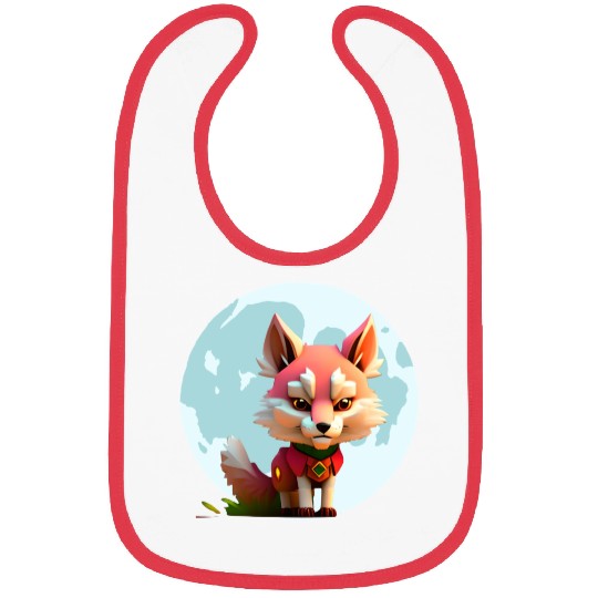 Wolf howling at the moon graphic Bibs