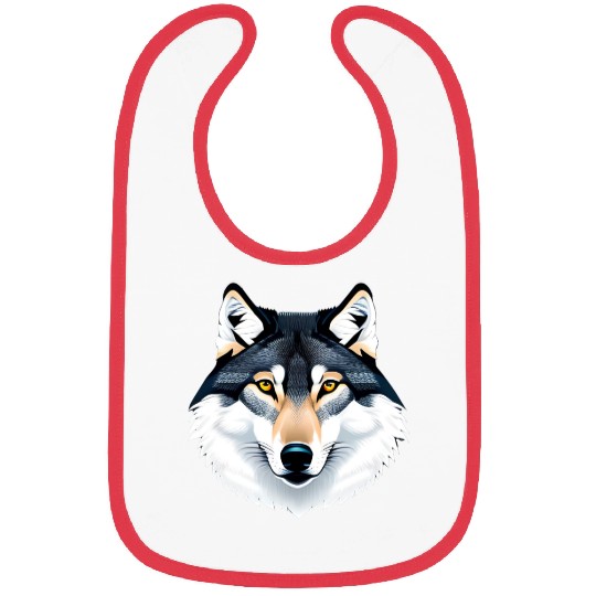 Wolf howling at the moon graphic Bibs