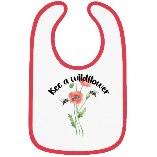 Bee a wildflower, poppies Bibs