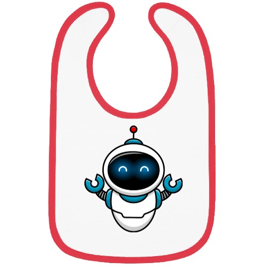 Cute Robot Cartoon Vector Icon Illustration Bibs