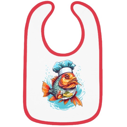 Awesome Culinary Fish Chef Cooking Kitchen Humor Bibs