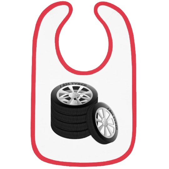 I am Tyred (Tired) - Punny Meme Design (Variant 2) Bibs