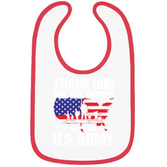 Soldier thank god for troops of us army military Bibs