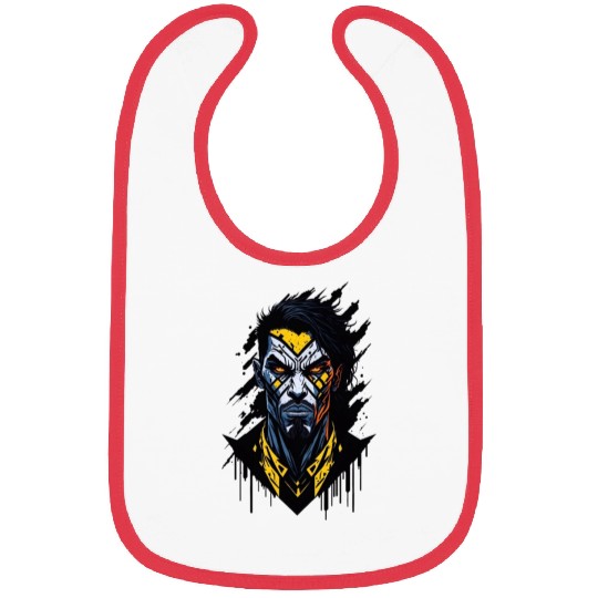 Angry Warrior: Mysterious Comic Style Art Bibs