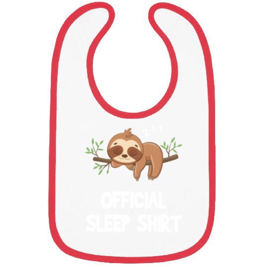 Official Sleep Bibs Cute Funny Sloth Napping