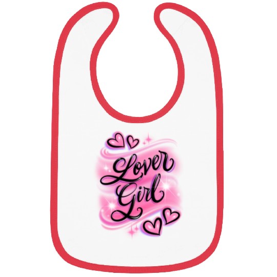Lover Girl pink airbrush design Bibs