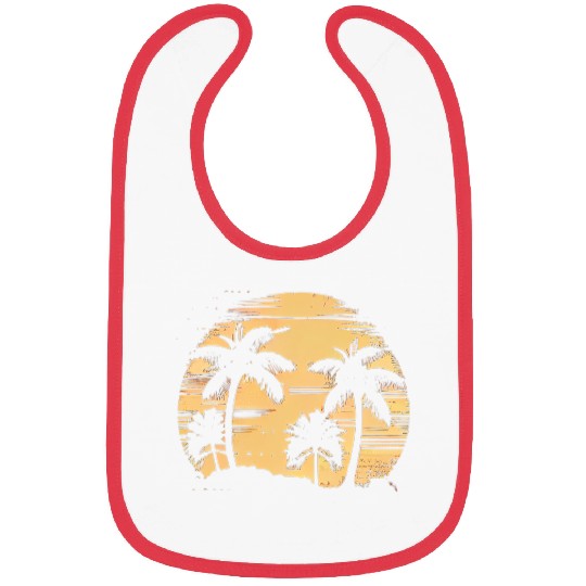 Vintage Retro Sunset Watercolor Beach Vacation 4 Bibs