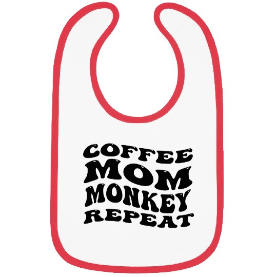 Coffee Mom Monkey Repeat Bibs