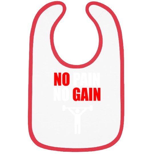 No pain no gain gym quote Bibs
