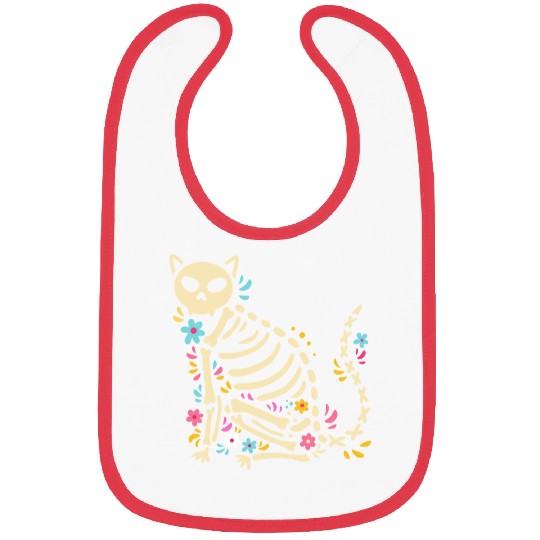 Halloween Cat Skeleton Bibs