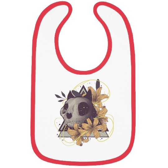 Cat Floral Skull Bibs