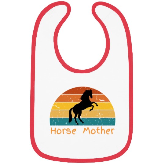 Horse Mother Funny Cute Horse Mom Graphic Print Bibs