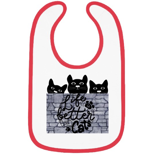 life letter with cats, Perfect cat lover designs Bibs