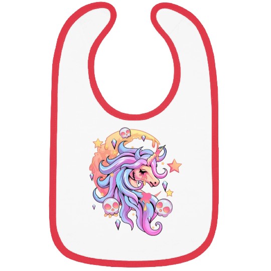 Pastel Goth Unicorn Bibs