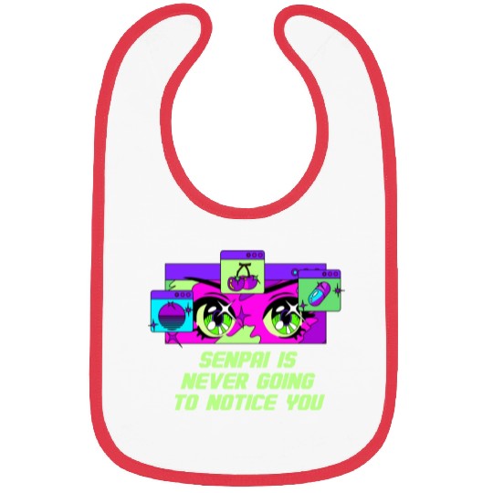 Senpai Is Never Going to Notice You Anime Funny Ma Bibs