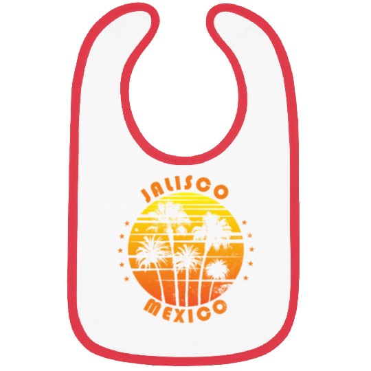 Retro Jalisco Mexico Souvenir Vintage Palm Tree Bibs