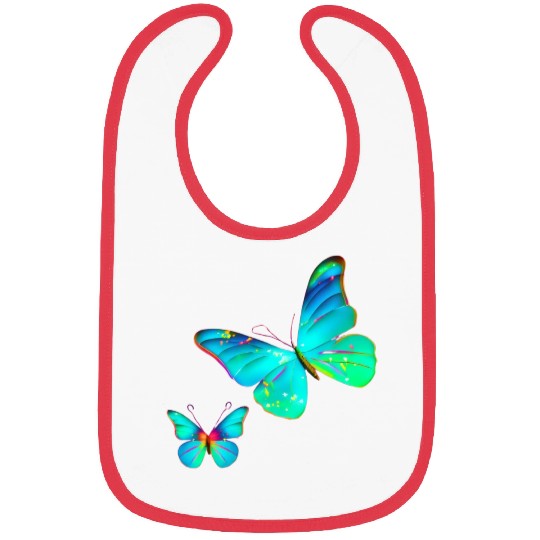 Blue Green Butterflies Bibs