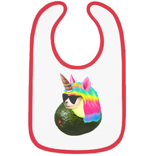 Happy unicorn avocado Bibs