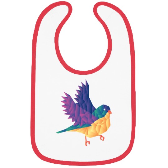 Polygon Shape Multi Colored Bird Pattern Nature Bibs