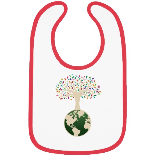 Earth Day Tree With Colorful Leaves Nature Bibs