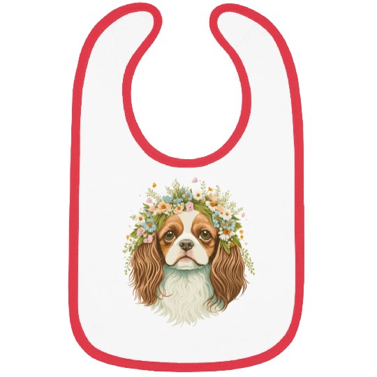 Cute Cavalier King Charles Spaniel Flower Crown Do Bibs
