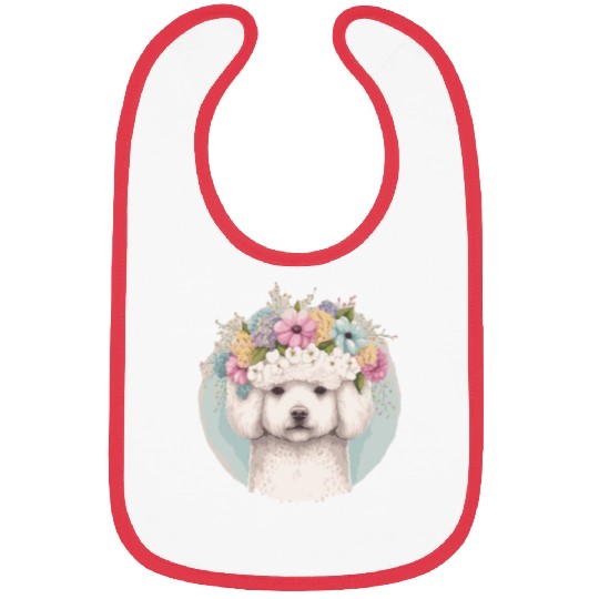 Cute Bichon Frise Flower Crown Pet Dog Floral Pupp Bibs