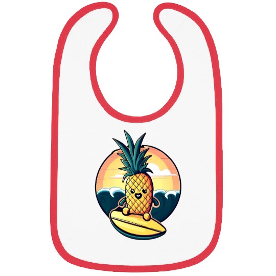 Kawaii pineapple on at sunset Bibs