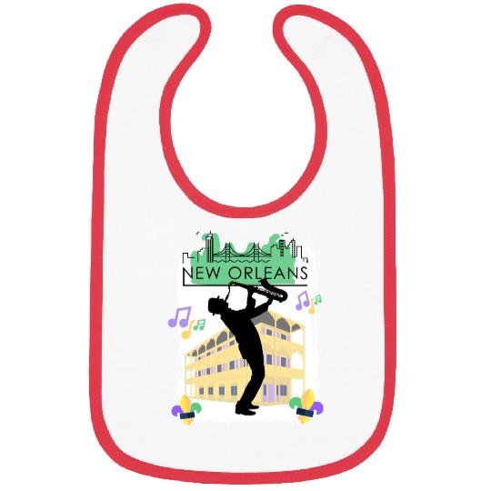 Mardi Gras New Orleans Louisiana City Jazz Music Bibs