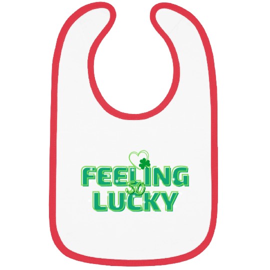 Feeling Lucky Green Bright Bold Typography Bibs